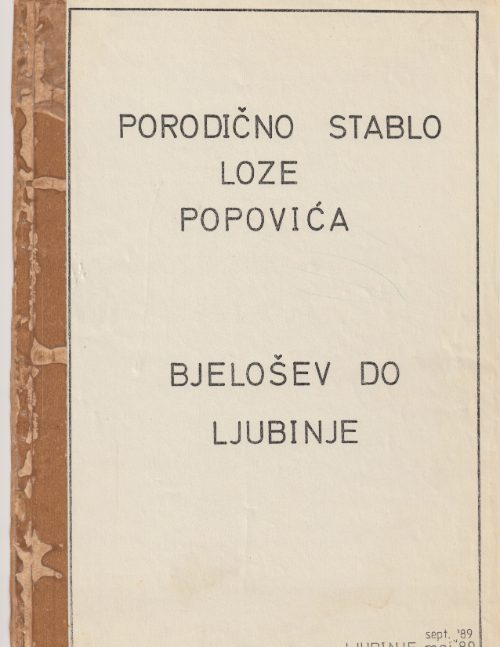 Stranica 1 originalnog dokumenta porodičnog stabla